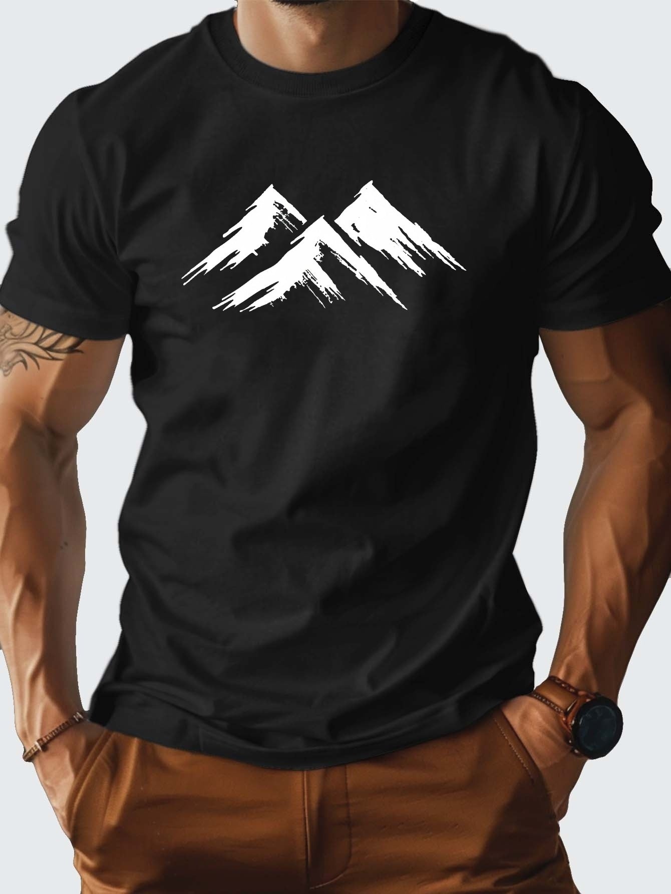 Herren T-Shirt mit Berg-Motiv