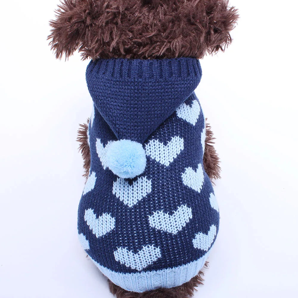Katze Hund Pullover Hoodie Herzen Muster