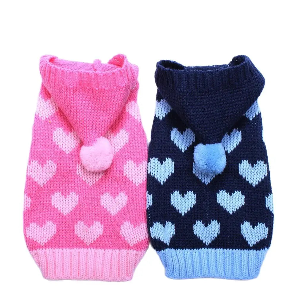 Katze Hund Pullover Hoodie Herzen Muster