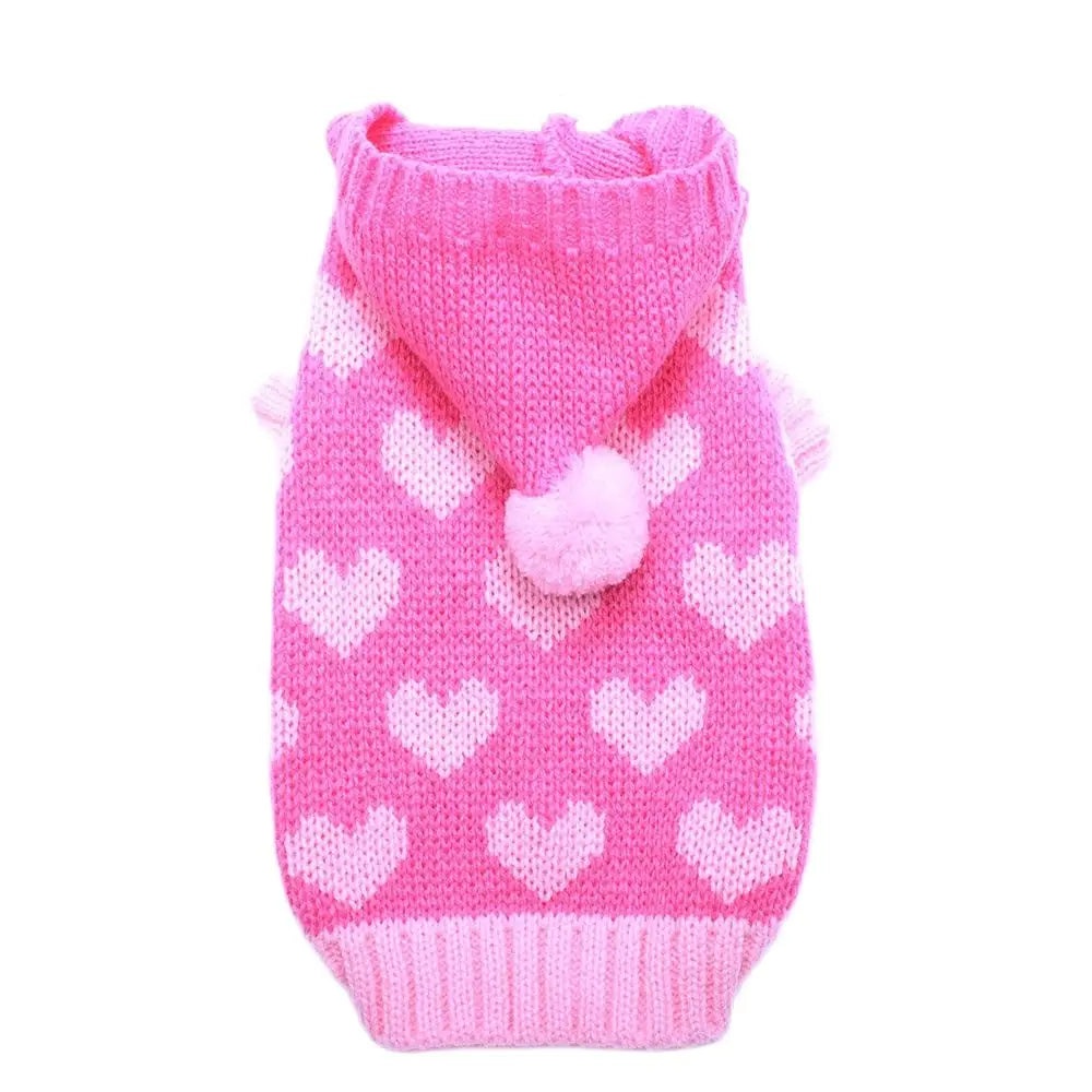 Katze Hund Pullover Hoodie Herzen Muster